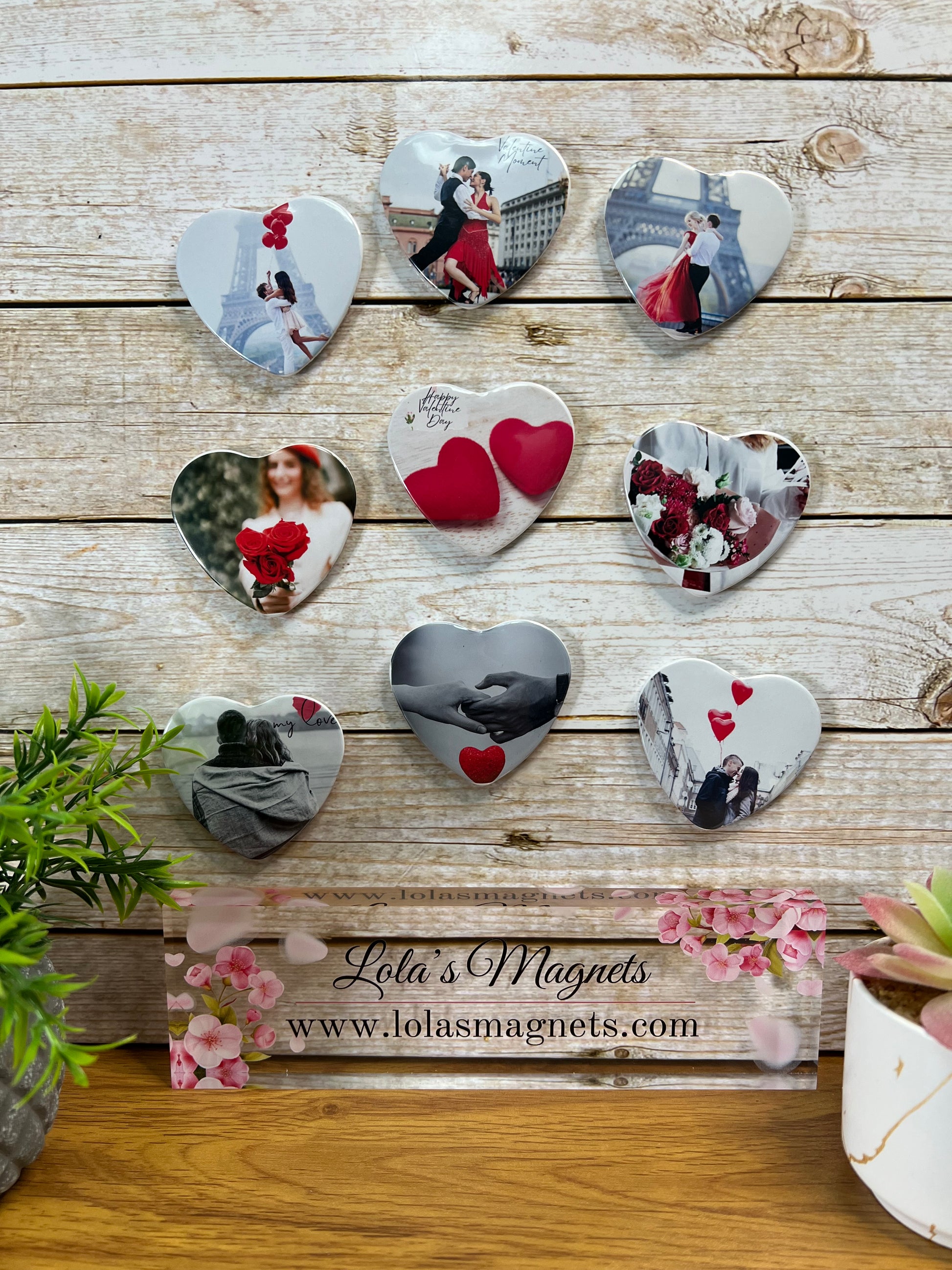 Personalize Heart Photo Magnets