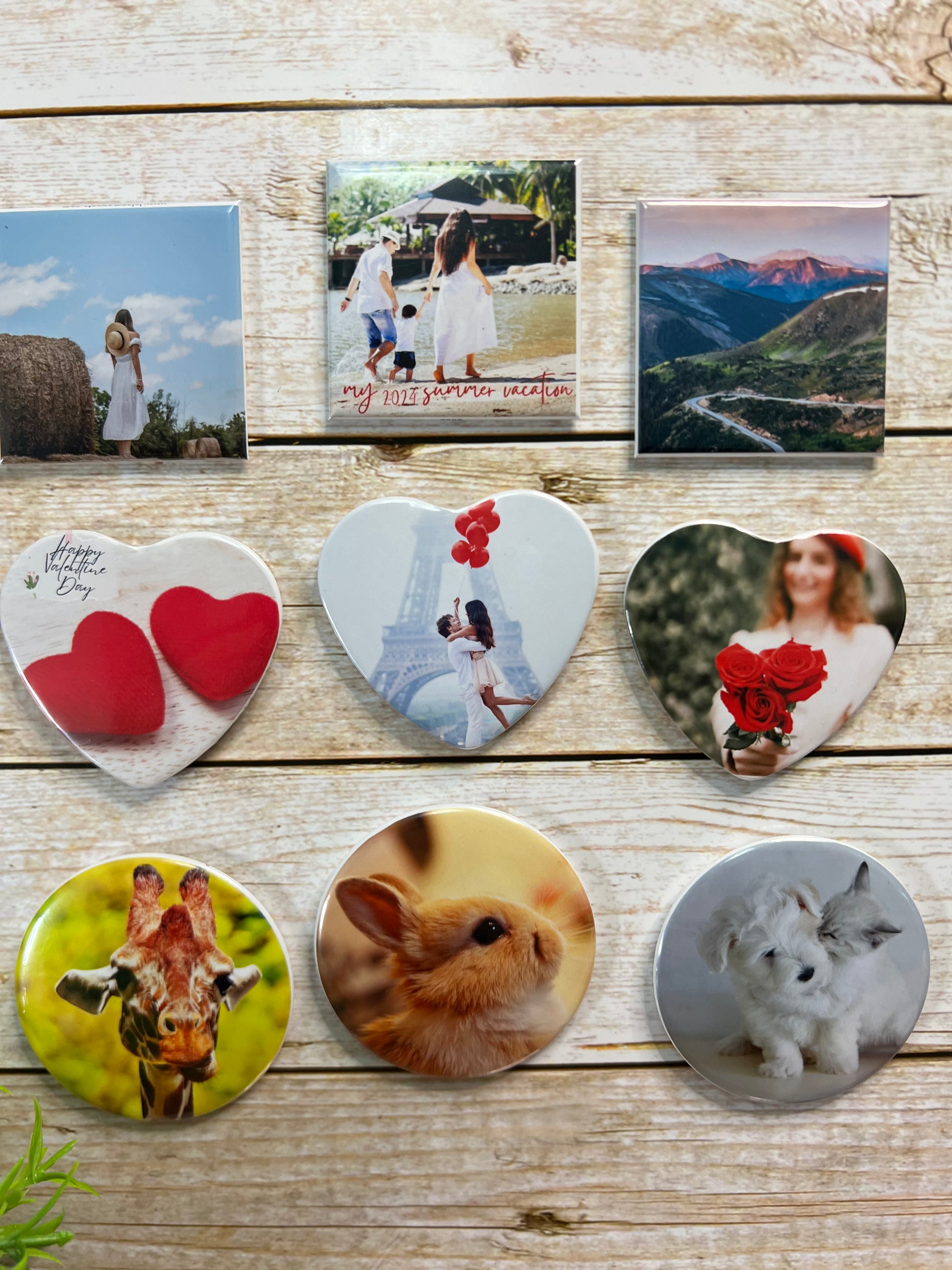 3 Mix Shape photo Magnets